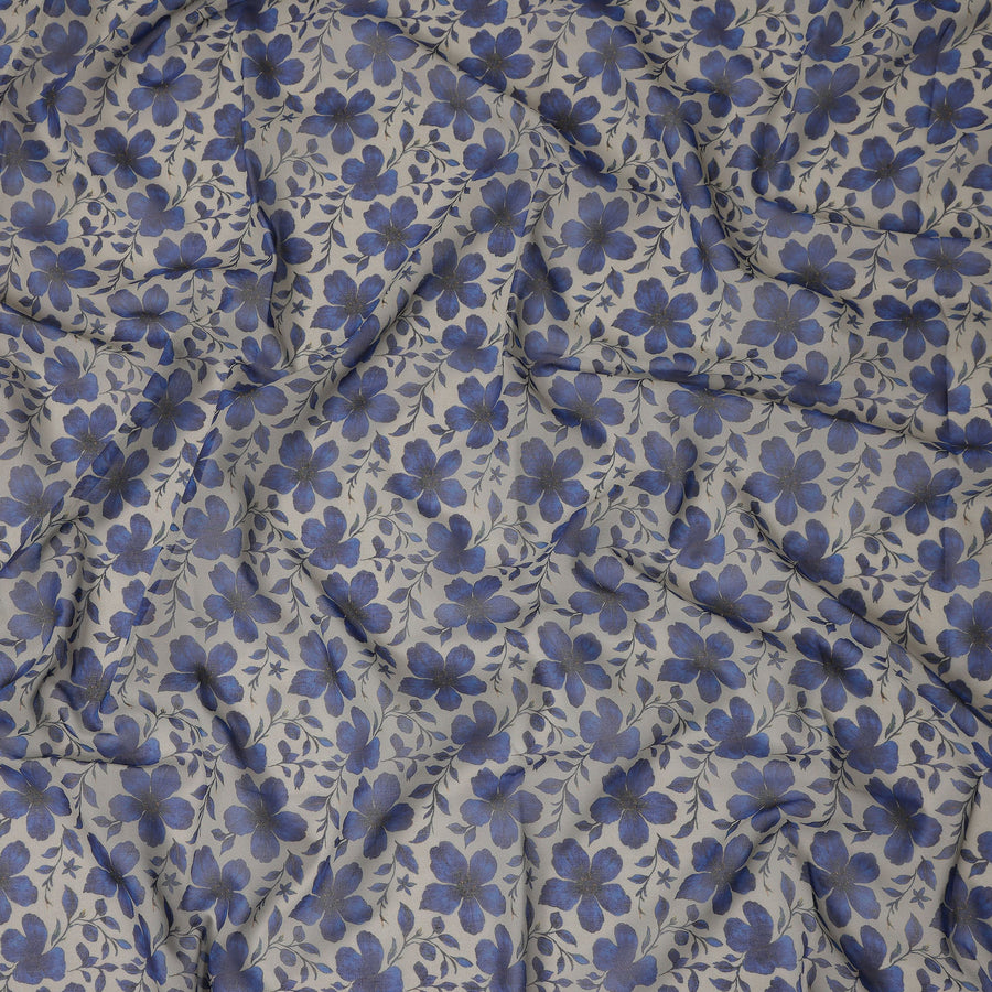 Grey Floral Sudanese Cotton Voile Thobe