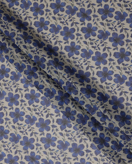 Grey Floral Sudanese Cotton Voile Thobe