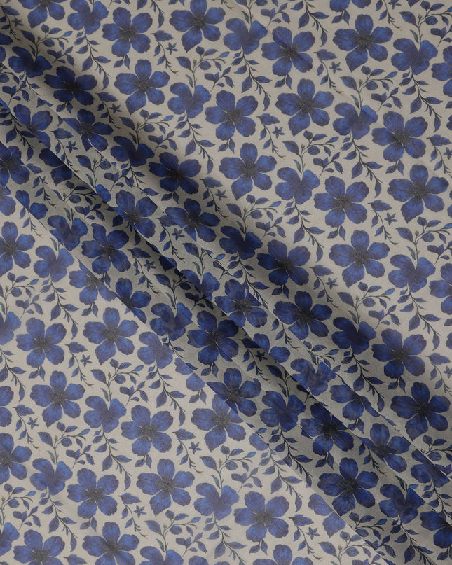 Grey Floral Sudanese Cotton Voile Thobe
