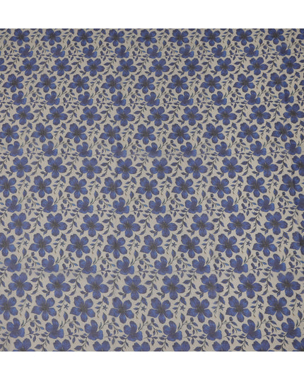 Grey Floral Sudanese Cotton Voile Thobe
