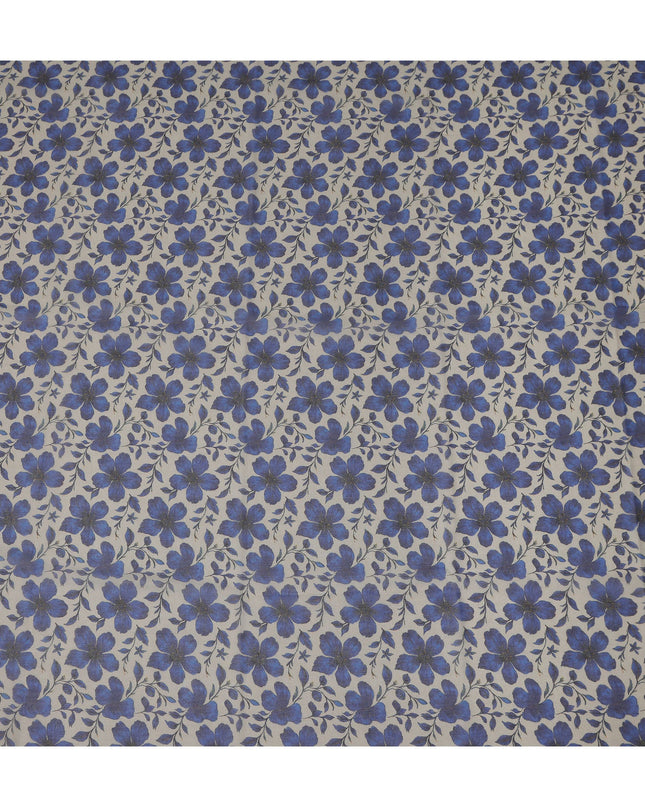 Grey Floral Sudanese Cotton Voile Thobe