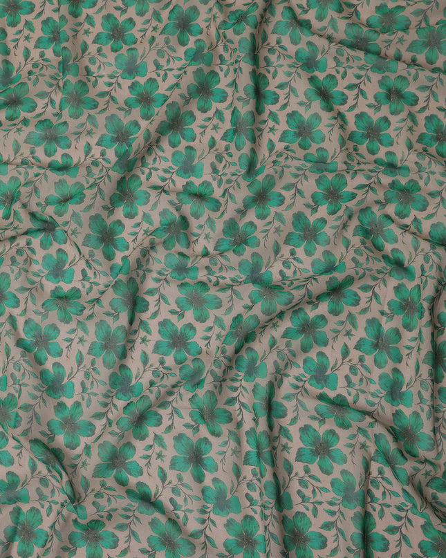 Beige Floral Sudanese Cotton Voile Thobe