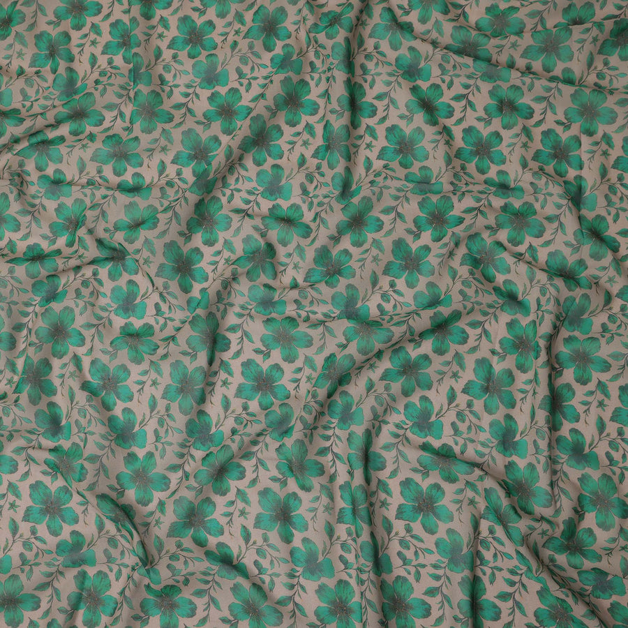 Beige Floral Sudanese Cotton Voile Thobe