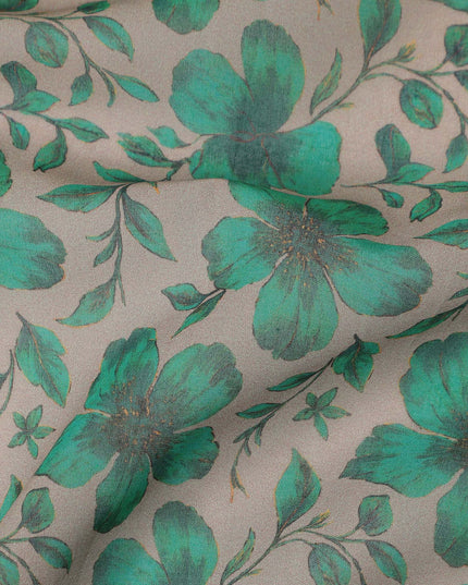 Beige Floral Sudanese Cotton Voile Thobe