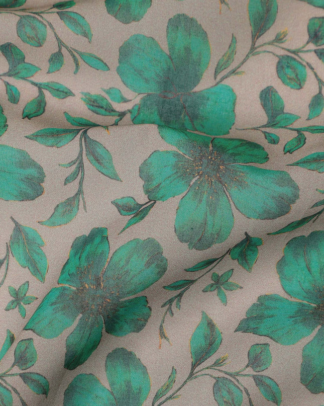 Beige Floral Sudanese Cotton Voile Thobe