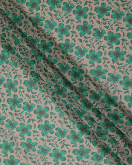 Beige Floral Sudanese Cotton Voile Thobe