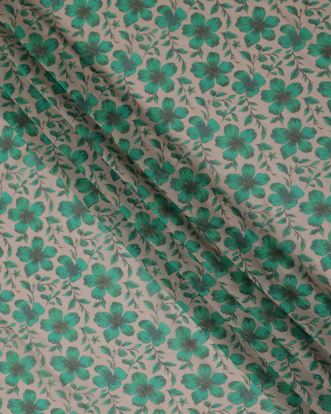 Beige Floral Sudanese Cotton Voile Thobe
