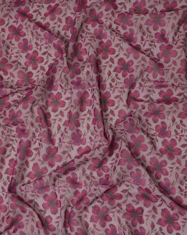 Pink Floral Sudanese Cotton Voile Thobe