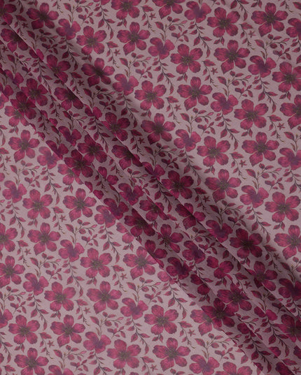 Pink Floral Sudanese Cotton Voile Thobe