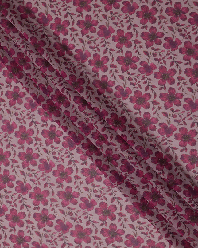 Pink Floral Sudanese Cotton Voile Thobe