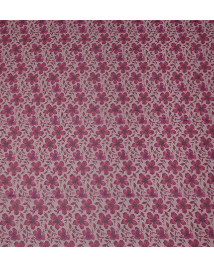 Pink Floral Sudanese Cotton Voile Thobe