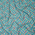 Blue Geometric Sudanese Cotton Voile Thobe