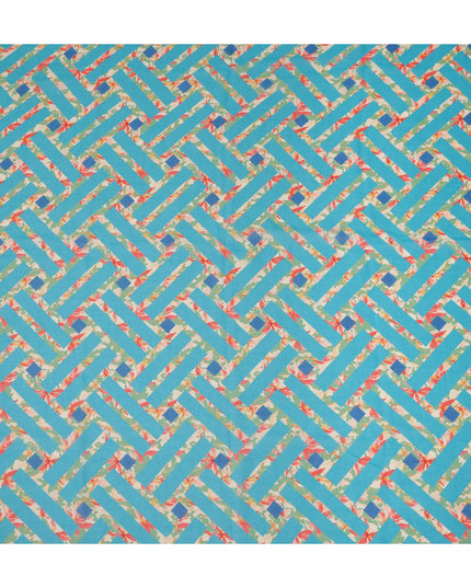 Blue Geometric Sudanese Cotton Voile Thobe