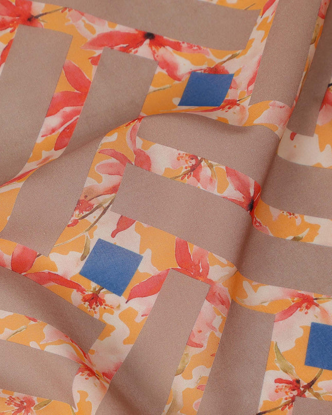 Beige Geometric Sudanese Cotton Voile Thobe