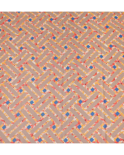 Beige Geometric Sudanese Cotton Voile Thobe