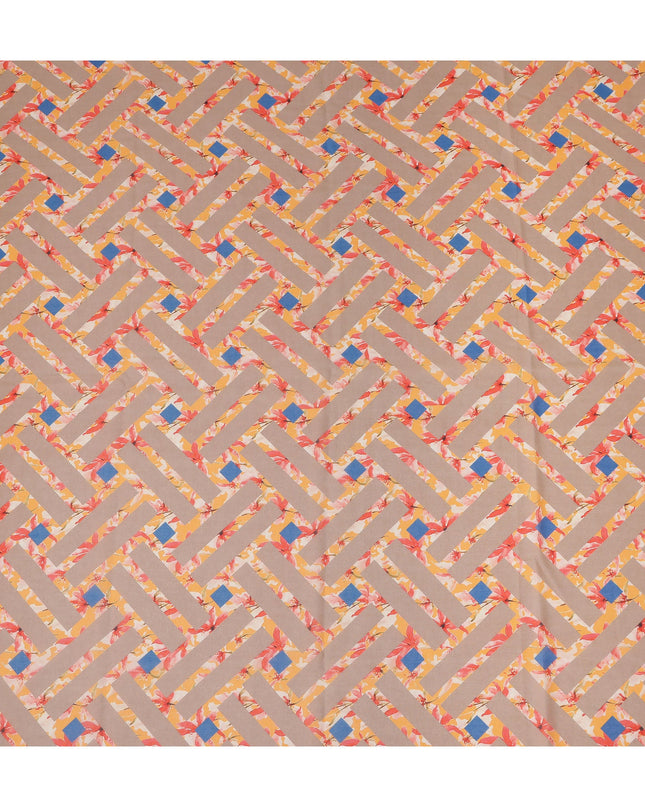 Beige Geometric Sudanese Cotton Voile Thobe