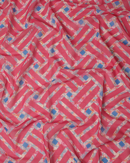 Pink Geometric Sudanese Cotton Voile Thobe