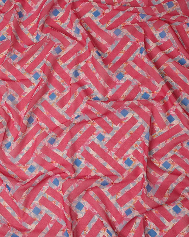 Pink Geometric Sudanese Cotton Voile Thobe