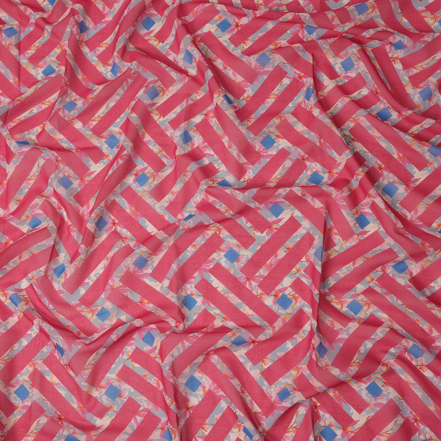 Pink Geometric Sudanese Cotton Voile Thobe
