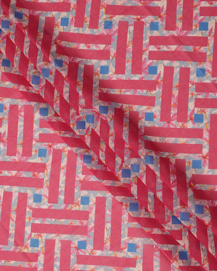 Pink Geometric Sudanese Cotton Voile Thobe