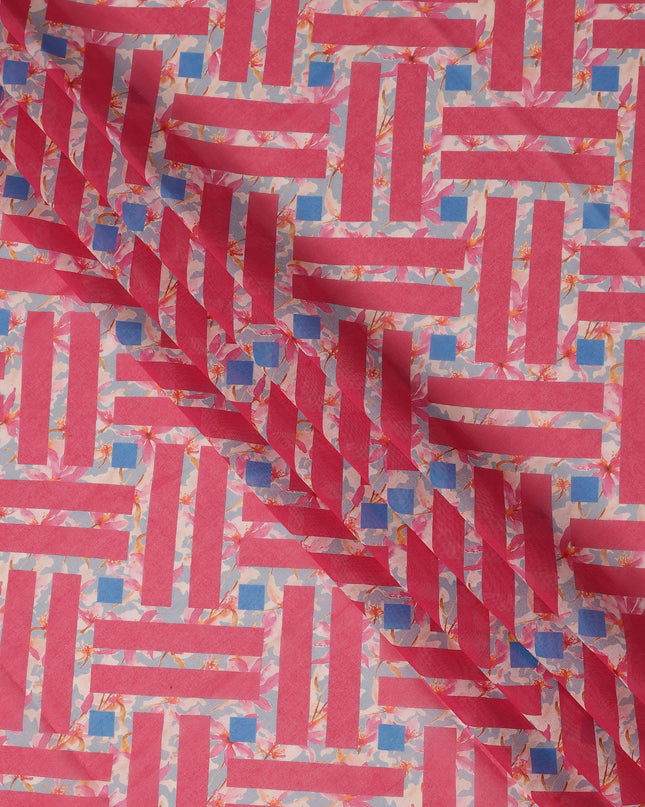 Pink Geometric Sudanese Cotton Voile Thobe