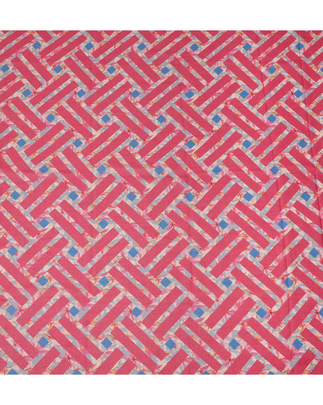 Pink Geometric Sudanese Cotton Voile Thobe