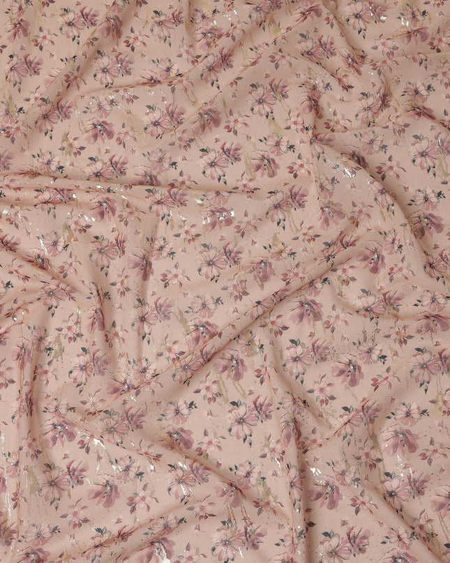 Pink Floral Sudanese Cotton Voile Thobe
