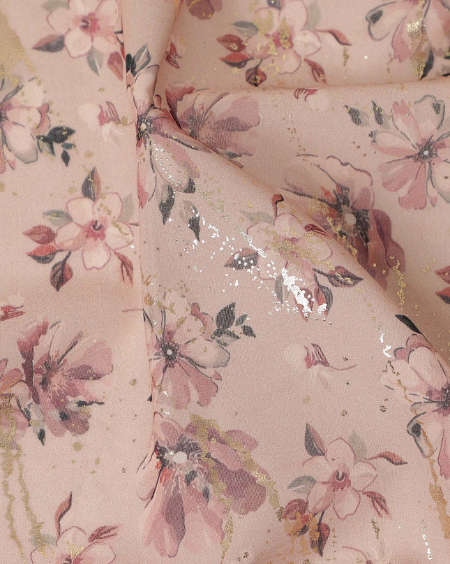 Pink Floral Sudanese Cotton Voile Thobe