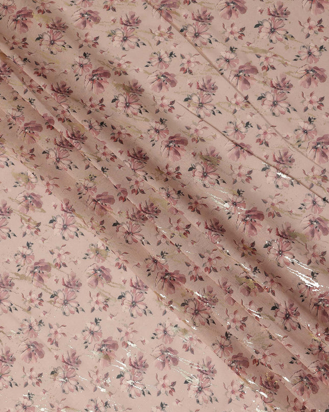 Pink Floral Sudanese Cotton Voile Thobe