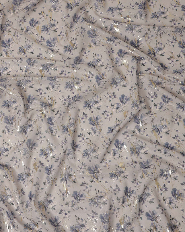 White Floral Sudanese Cotton Voile Thobe