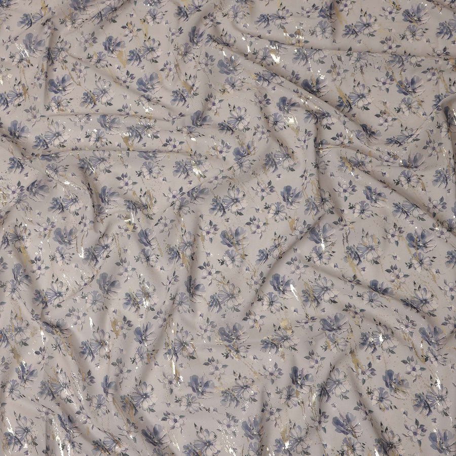 White Floral Sudanese Cotton Voile Thobe