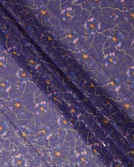 Purple Floral Sudanese Cotton Voile Thobe