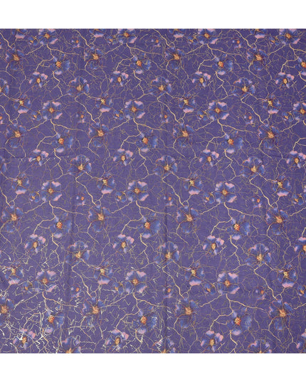 Purple Floral Sudanese Cotton Voile Thobe