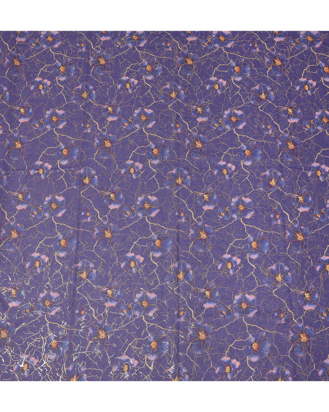 Purple Floral Sudanese Cotton Voile Thobe