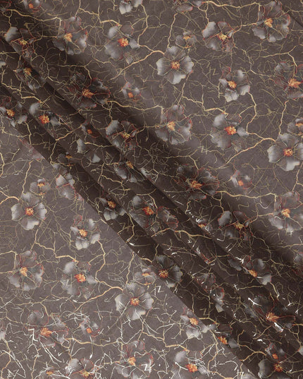 Brown Floral Sudanese Cotton Voile Thobe