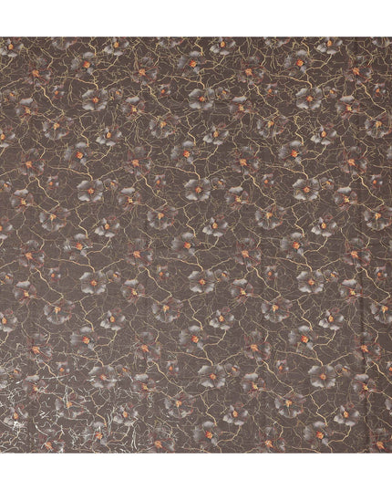 Brown Floral Sudanese Cotton Voile Thobe