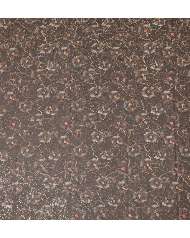 Brown Floral Sudanese Cotton Voile Thobe