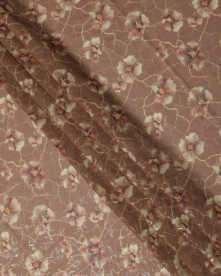 Brown Floral Sudanese Cotton Voile Thobe