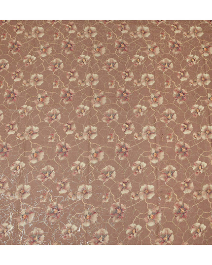 Brown Floral Sudanese Cotton Voile Thobe