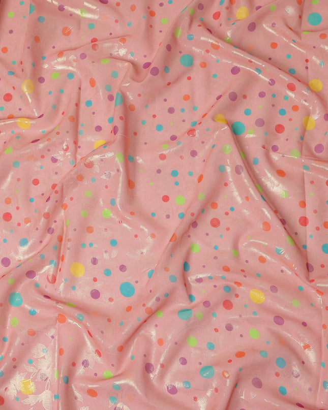 Pink Polka Dot Sudanese Cotton Voile Thobe