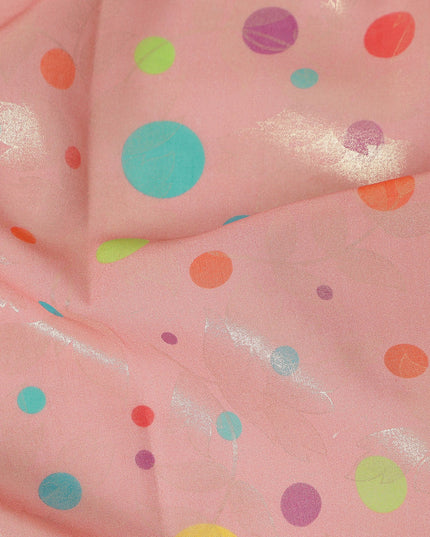 Pink Polka Dot Sudanese Cotton Voile Thobe