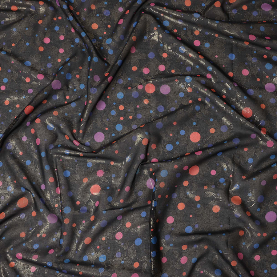 Black Polka Dot Sudanese Cotton Voile Thobe