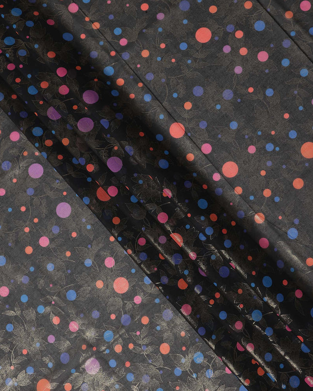 Black Polka Dot Sudanese Cotton Voile Thobe