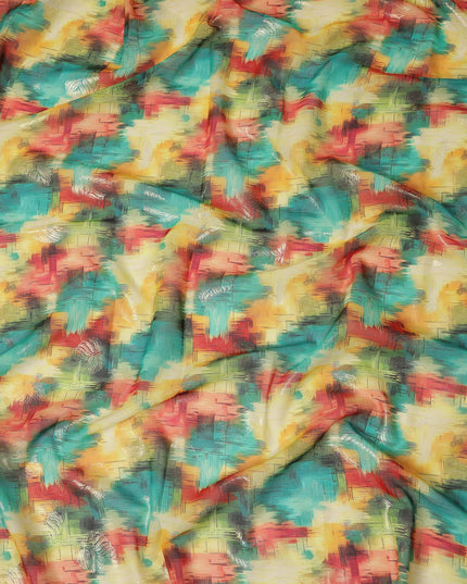 Multicolor Abstract Sudanese Cotton Voile Thobe