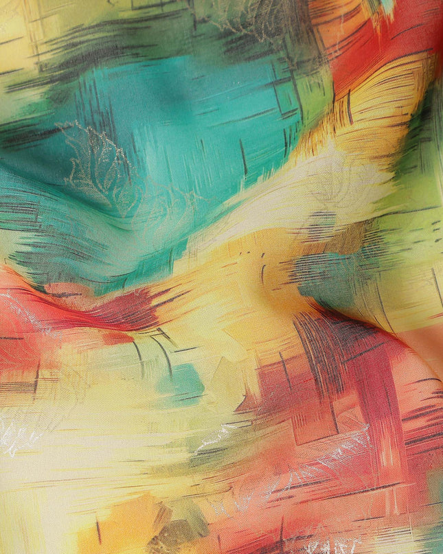 Multicolor Abstract Sudanese Cotton Voile Thobe