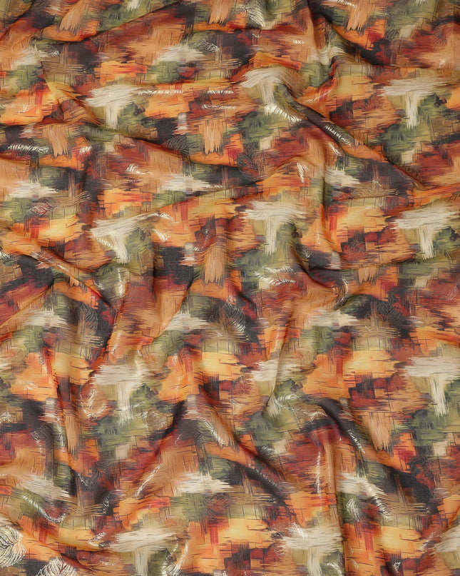 Orange Abstract Sudanese Cotton Voile Thobe