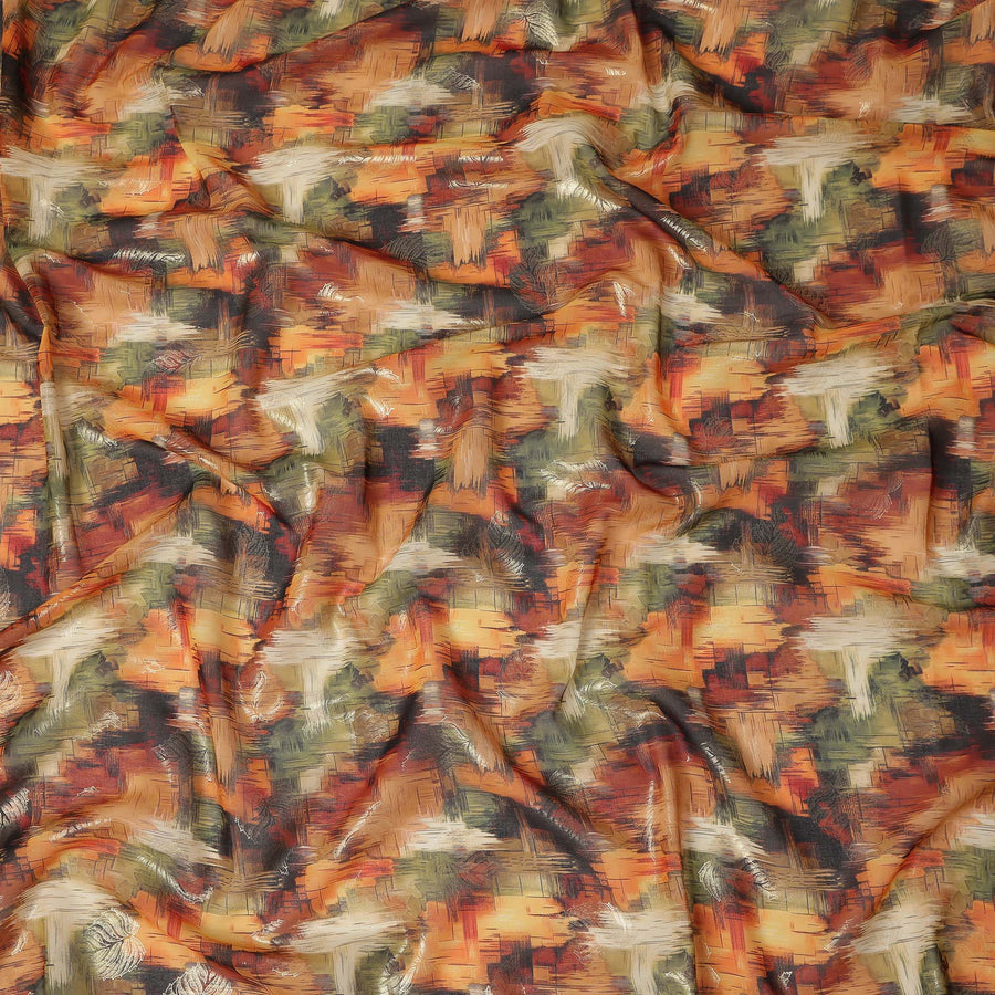 Orange Abstract Sudanese Cotton Voile Thobe