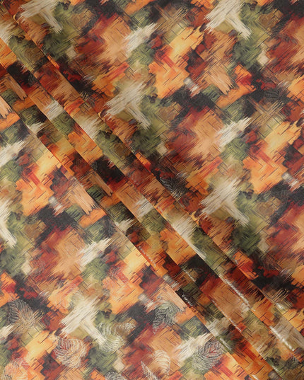Orange Abstract Sudanese Cotton Voile Thobe