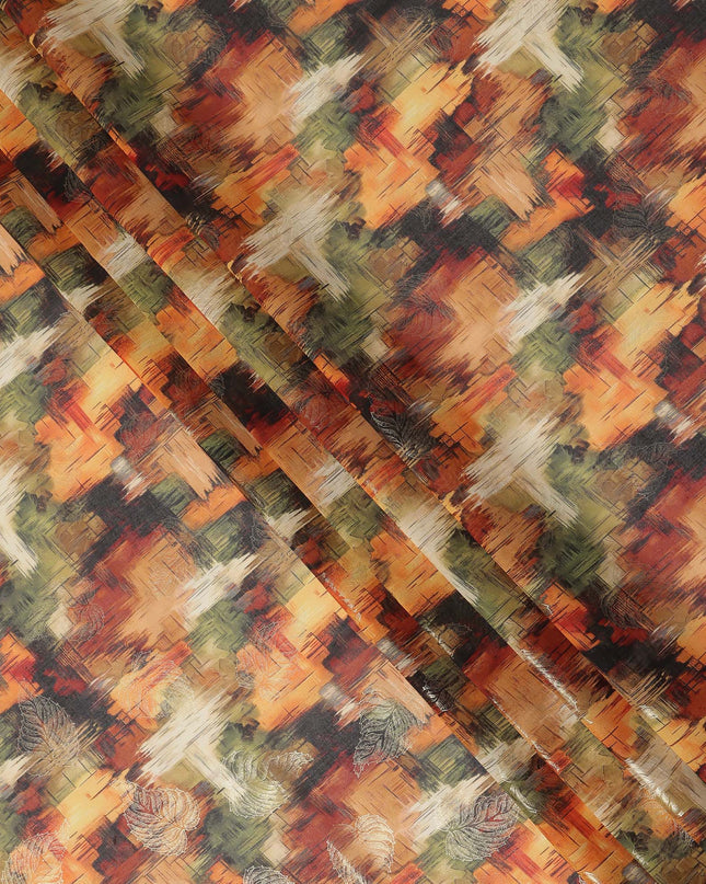 Orange Abstract Sudanese Cotton Voile Thobe