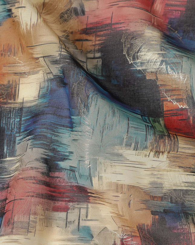 Multicolor Abstract Sudanese Cotton Voile Thobe